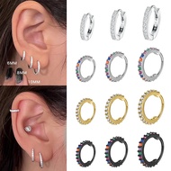 1-3pcs 6/8/10mm Crystal Mini Hoop Earrings Small Huggie Thin Cartilage Earring Copper Tragus Rook Lo