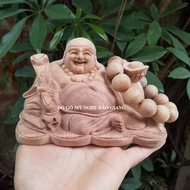 Tượng phật di lặc đê ô tô gỗ xá xị