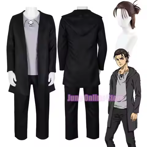 Anime Titan Season 4 Eren Jaeger Cosplay Costume Trench Final Season Eren Yeager Cosplay Costumes Wi