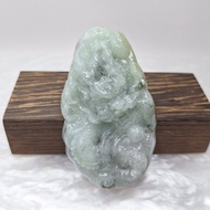 厚裝冰潤烏雞帶黃翡霸氣龍牌 | 天然緬甸玉A貨翡翠