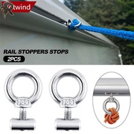 RL 2Pcs RV Caravan Awning Rail Stoppers Stops Motorhome Campervan Silver Stainless Steel M4 Camper P