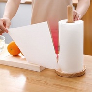 Tempat Letak Bekas Tisu Dapur Tisu Gulung Vertical Wooden Suction Tissue Paper Towel Holder