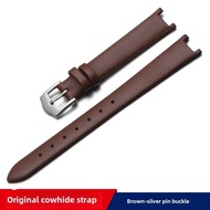 Suitable for DKNY Watch/DKNY Genuine Leather Watch Band Womens Thin Notch Cowhide Bracelet Red White