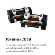 PowerBlock U33 Stage 1 Adjustable Dumbbells Set [1lbs to 21lbs]