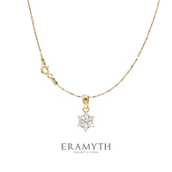 Eramyth Jewelry: สร้อยคอ จี้  เงินแท้925 ชุบสีทอง ฝั่งเพชรสวิสCZ ดีไซน์ดอกไม้ SF-0197-G01(พร้อมส่ง)