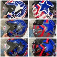 HELMET KYT HELLCAT STAR V2 GREY WHITE BLACK BINTANG NHK MHR KHI SGV ARC VENOM NFJ 2tone RITZ LTD XR 