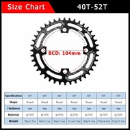 40T-52T MTB Chainring 104BCD Mountain Bike Narrow Wide Single Speed Chainring Bicycle Chainwheel