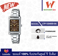 NEW!! casio นาฬิกาผู้หญิง สายสเตนเลส รุ่น LTP-1234 : LTP-1234DD-5A คาสิโอ้ LTP1234 ตัวล็อคแบบบานพับ 