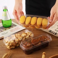 (50pcs) 280ml Transparent Long Cake Box Ice Cream Fruit Cheesekut Boxes Mousse Pudding Tiramisu Pack