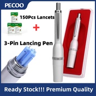 3Pin Lancing pen+150pcs 28G Lancing Device for Cupping Acupuncture Therapy Blood Lancet Diabetic Sil