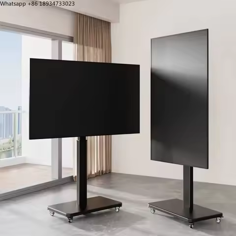 90 Degree Rotate Height Adjustable TV Stand LED Mobile TV Cart for 42" to 75" Floor Stand with Wheel