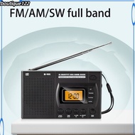 BOU Mini LCD Radio Battery Powered Portable Radio Excellent Reception Pocket AM FM Radio With Telescopic Antenna