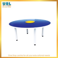 Round Table 4' with Basket - Study Table & Desk | Premium Solid Wood for Art Class Multipurpose Kind