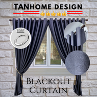 Y6 100% Blackout Curtain!! Langsir Bercorak, Kain Tebal, Curtain Blackout UV Protection (RING/HOOK) Curtain Window