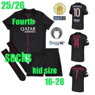 25/26 O.DEMBELE jersey 25/26 PSG  jersey Fourth soccer clothe kid suit KVARATSKHELIA D.DOUE VITINHA 