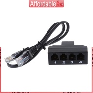GLO Converter Cable RJ11 6P4C Female To 4 Ethernet RJ45 8P8C Male F M Adapter