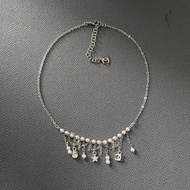 26C Silver Pearl Star Necklace Heavy Industry Tassel Five-pointed Star Necklace Star Pendant Necklac