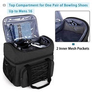 []-Bowling Bag for 2 Balls Bowling Tote with Bowling Cups and Padded Divider for Double Ball Black