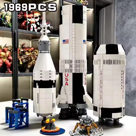 1969PCS Classic Model The Apollo Saturn V Launch Vehicle Rocket 92176 Building Blocks Kid Education 