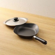 【柳宗理】 雙網紋單手鐵鍋22cm-附蓋