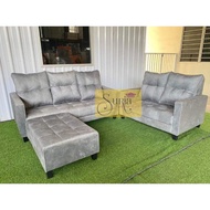 Suria ~ Sofa 2 Seater + 3 Seater + Stool (Sofa Ruang Tamu/Kerusi Rehat/Kerusi Ruang Tamu)