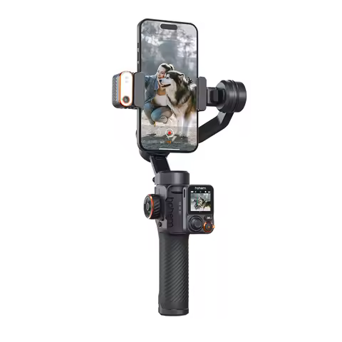 Hohem Gimbal iSteady M7 2025 new 3-Axis Cell phone stabilizer with AI Magnetic Fill Light 、Telescopi