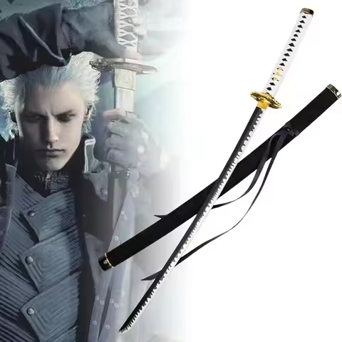 40inch Yamato Katana Devil May Cry 5 Vergil Sword Anime Cosplay Prop Wooden Ninja Knife Real Sized J