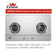 CR-222 CROWN Stainless Steel Built-in Gas Stove
