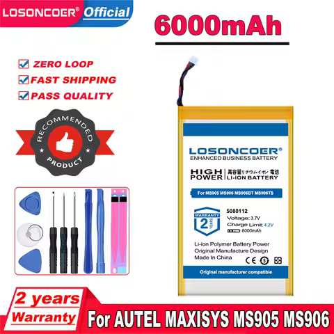 6000mAh 5080112 Battery For AUTEL MAXISYS MS905 MS906 MS906BT MS906TS MS908 MS908 ELITE MS908 PRO 90