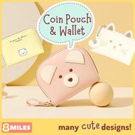 Girl Coin Pouch Wallet Cute Purse Woman School Teenager Kid Children PU Leather Zipper