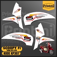 Printmi Scoopy PGM FI 2013 2014 2015 2016 Motorcycle Striping Stickers Simple Racing List Variations
