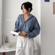 KEMEJA ASOKA Esther Top 2136 - Women's Crop Shirt - Women's Stripe Shirt HS Top