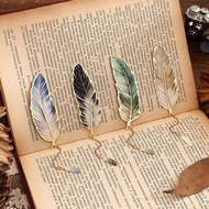 4pcs Metal Feather Bookmarks with Pendant Elegant Bookmark Set for Book Lovers, Writers, Readers Dur
