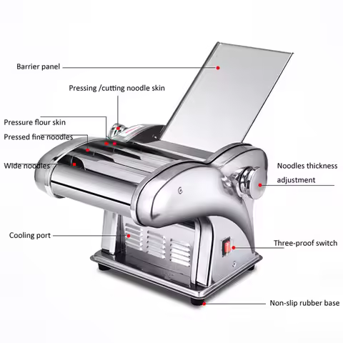 4 Blades Household Pasta Machine Dumpling Wonton Skin Dough Mixer Rolling Machine Farfalle Pasta Mak