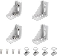 QUARKZMAN Silver Aluminium Extrusion Profile Connection Kits 3060 Series T-Nut Angle Connector Extru