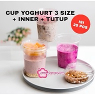 Yogurt Cup RYC | Yogurt Cup + Inner + Lid contains 25 pcs | Yogurt Cup 10oz 14oz 16oz | 10oz 14oz 16