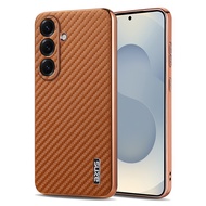 Carbon fiber case for Samsung Galaxy S26 Ultra S26+ Plus S25 Edge FE S25+ A37 A57 anti-crack cover S