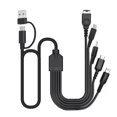 5 in 1 USB Type C PD Charging Cable For NEW 3DS XL NDS Lite NDSI LL WII U Charger For GBA For PSP 10
