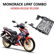 Honda RS150 Monorack Lipat+ Top Box ABS Alien LED Aluminiun Combo Box Motor 28L 36L 45L 55L Rear Box