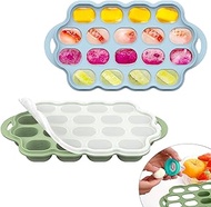 Baby Breastmilk Popsicle Molds for Teething Large Capacity, 18 Pods X 2 Pack Silicone Nibble Baby Food Freezer Tray, Teething Popsicle Mold, Frozen Fruit, Puree Teethers for Babies