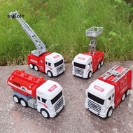 SSK_ Fire Truck Pull Back Toy Burrs-free Broken-proof Fadeless Development Toys Interactive Fire Truck for Kids