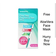 Watson’s Watsons One Step Pregnancy Test Strip Uji Hamil Mengandung FREE Aloe Vera Face Mask