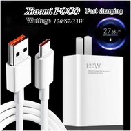For Xiaomi/Redmi 120W/67W/33W Fast Charger & 6A Cable |For Poco M4 Pro 5G/Note 13/14 Pro QC4+PD3