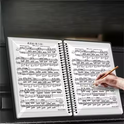 10 Page Non Reflective Adjustable Music Stand, A4 Multifunctional Music Clip