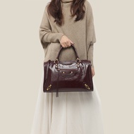 New Style Le city French Motorcycle Bag Soft Suede ABG Hot Girl Rivet Bag Cowhide Crossbody Handbag