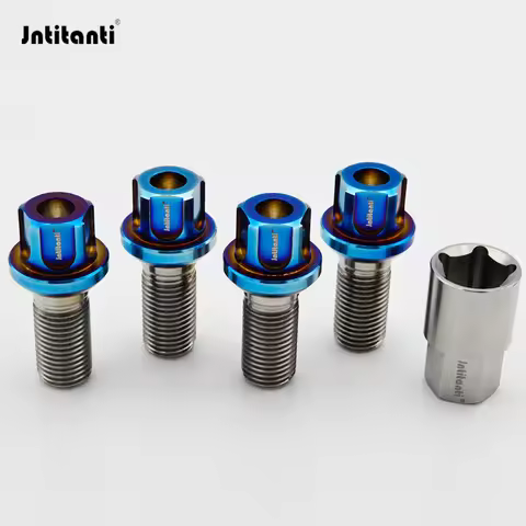 Jntitanti Gr5 titanium anti-theft bolts M14x1.5x28-45mm for Mercedes Benz Maybach