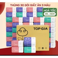 1 box of 30 packs of Top Gia premium 3-color panda tissue paper, 4 layers thick, soft, safe for the 