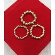 10k Gold Bead Good Luck Ring