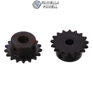 FANIELLAPOWELL Roller Sprockets, Black Oxide Single Strand 1/4" Pitch 17 Tooth Gear, Durable 25 Chai