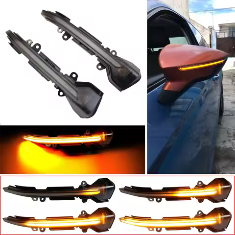 2Pieces LED Dynamic Turn Signal Rear View Mirror Indicating Flash For Seat Leon III MK3 5F ST FR Cup